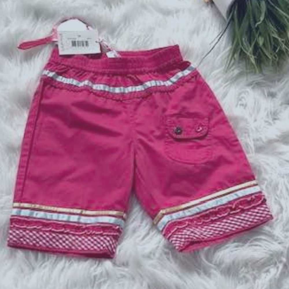 Cakewalk 🍰 Ribbon Ruffle Capri Crop Pants Size 3T NWT